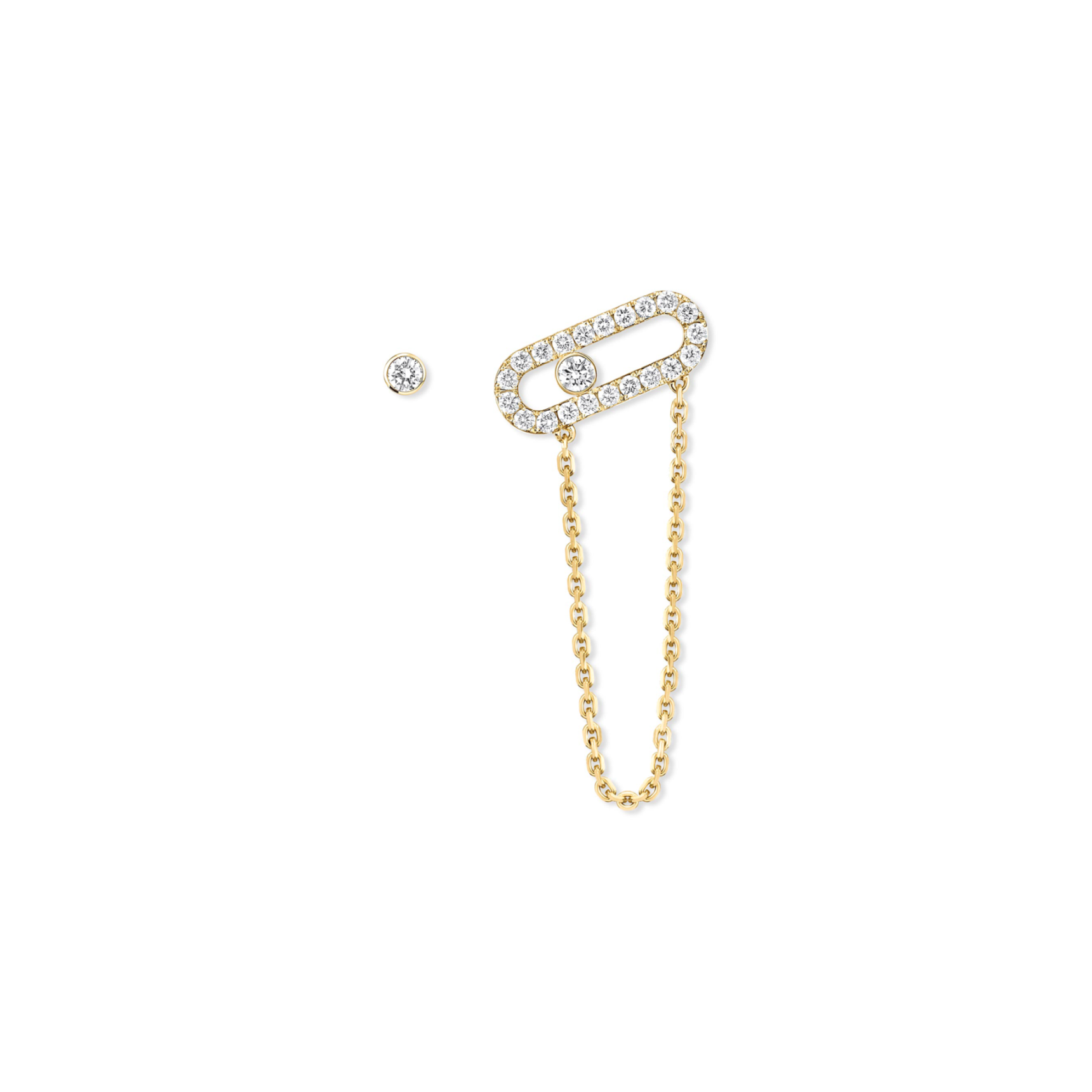 MESSIKA MOVE UNO CHAIN AND STUD EARRINGS 12146